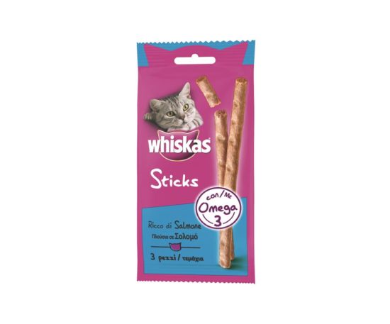 Prova i deliziosi Whiskas® catsticks realizzati con l’80% di pesce ai quali il tuo gatto non potrà resistere.