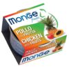 Monge Fruits Pollo con Frutta è un alimento complementare pensato per i gatti più raffinati ed esigenti che completa la gamma Monge Natural Superpremium