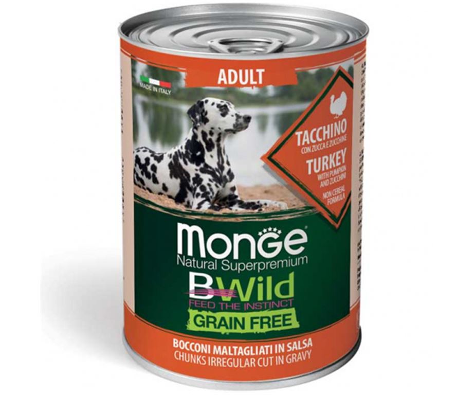 Monge Dog Bwild Adult Tacchino/zucca/zucchine 400 G.