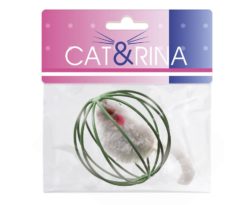 Cat&rina Topo Nella Palla Verde E Bianco Cm 6x6x6.