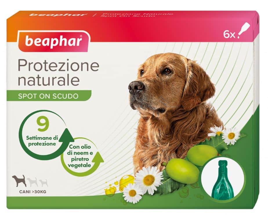 Lo Spot On Protezione Naturale Beaphar per cani di taglia grande utilizza solo essenze ed oli vegetali davvero efficaci contro parassiti ed insetti ed al contempo delicati con il mantello e la cute dell’animale.