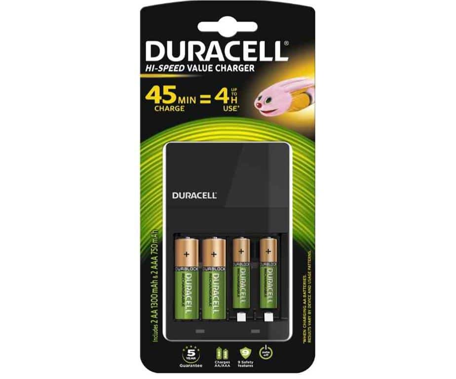 Duracell charger cef 14 (4 ore) con 2aa + 2aaa.