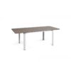 Elegante tavolo con piano dogato in DurelTop e gambe in alluminio verniciato a polveri. Piano estensibile da 140 cm a 210 cm. Facilmente montabile e smontabile.