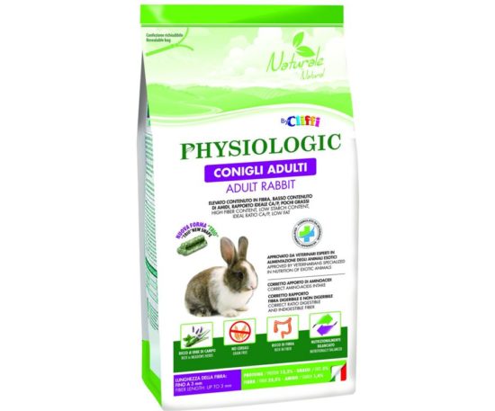 Physiologic conigli adulti è il mono-alimento composto da ingredienti naturali