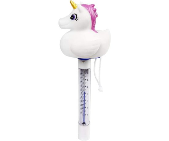 Bestway termometro galleggiante fenicottero unicorno con cordicella.