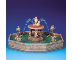 Lighted village square fountain w/4.5v.