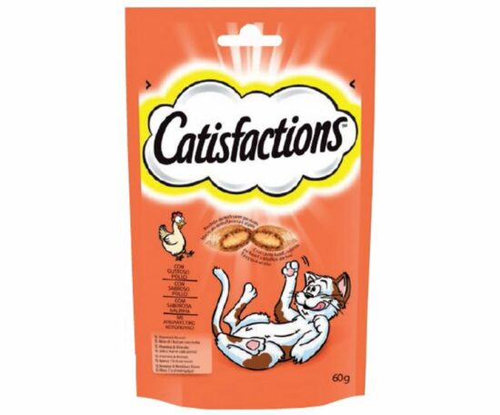 Catisfaction pollo è una deliziosa linea di fuoripasto per il proprio gatto. Si tratta di croccantissimi snack con un morbido ripieno a cui i gatti non sapranno resistere.