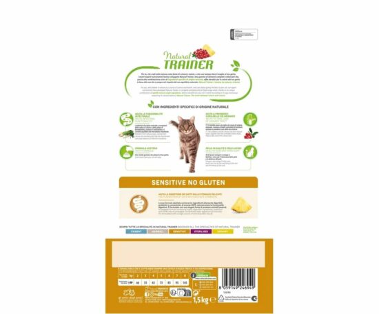 Natural Trainer Sensitive Adult con anatra crocchette per gatti adulti alimento completo ed equilibrato per gatti adulti (da 1 anno d’età).