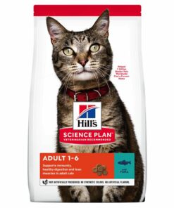 Hill's™ science plan™ adult alimento per gatti con tonno (tonno 5%) è un alimento completo per gatti adulti da 1 a 6 anni d'età.