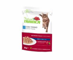Alimento umido completo ed equilibrato per gatti adulti al gusto tonno con estratto 100% naturale di mirtillo rosso.