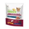 Croccantini per cane Natural Trainer Sensitive No Grain con trota come unica fonte di proteina animale. Ideale per cani di taglia Toy