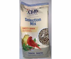Cliffi new superior mix esotici 1 kg con biscotto è una miscela selezionata con biscotto per uccelli esotici ornamentali ed un alimento completo per uccelli esotici ornamentali.