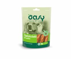 Oasy salsicciotti di pollo è uno snack gustoso e sano per il vostro cane. Premialo con ingredienti di ottima qualità.
