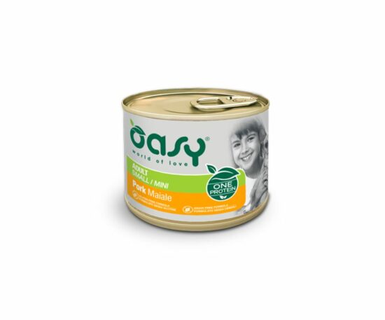 Oasy wet dog one adult mini maiale 200 g.