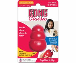 Da trent’anni KONG Classic è lo standard di riferimento dei giochi per cani. Il gioco in gomma naturale rossa ultra-rimbalzante è perfetto per i cani che amano masticare.