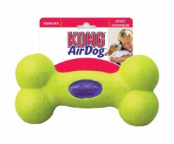 Il KONG Air Squeaker Bone combina due classici gioccatoli per cani: la pallina da tennis e l'osso.
