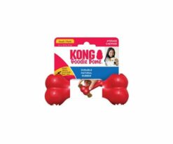 Il gioco KONG Goodie Bone stimola i cani che si divertono a masticare e puoi riempire l'osso con golosi snack.