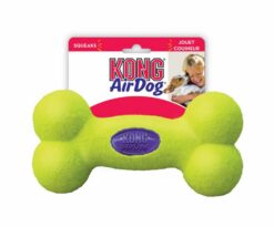 Il KONG Air Squeaker Bone combina due classici gioccatoli per cani: la pallina da tennis e l'osso.