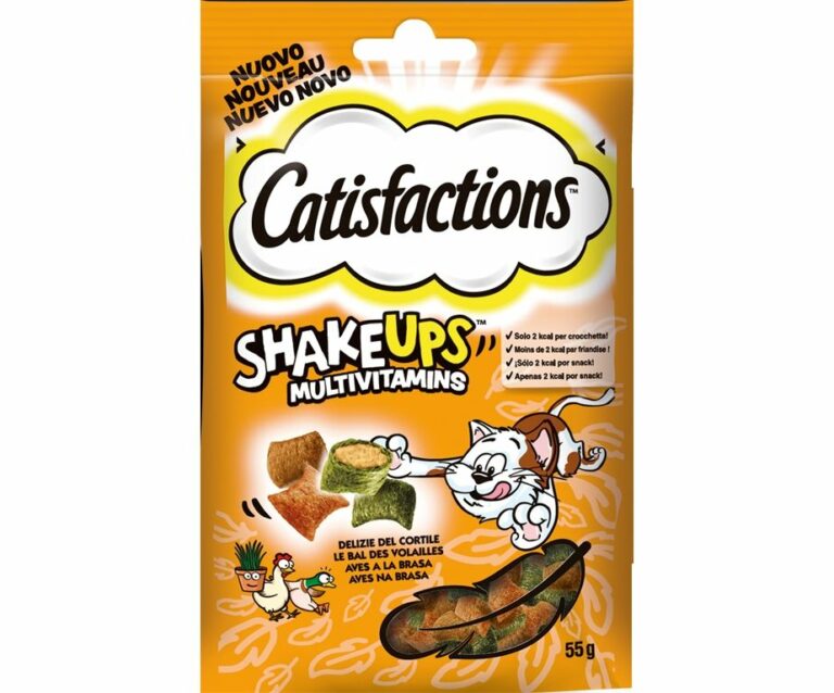 Lo snack Catisfactions è un prelibato spuntino adatto sia ai gatti che ai gattini
