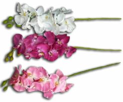 Orchidea Artificiale 8 Fiori Gambo Cm 99 Rosa Scuro.