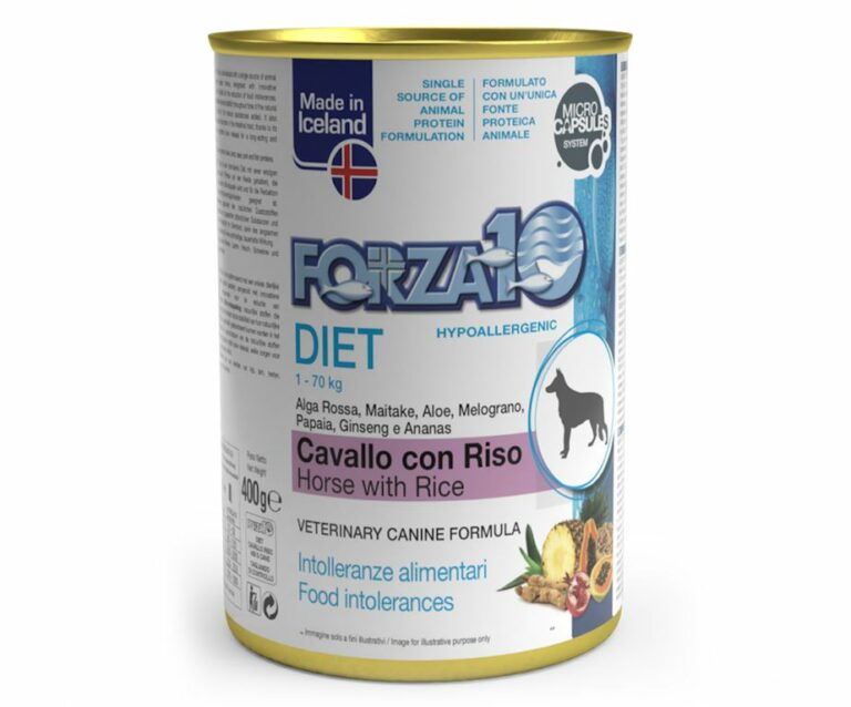 Forza10 diet cavallo con riso è una dieta monoproteica alle carni alternative della linea dietetica studiata da sanypet integrata con innovative microcapsule