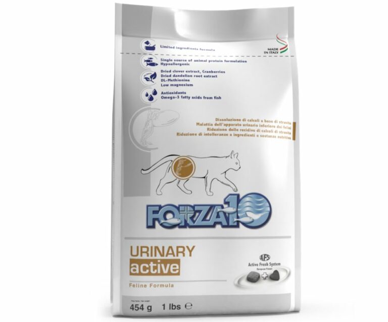 Urinary Active è un alimento dietetico completo per gatti adulti per la dissoluzione di calcoli a base di struvite e malattia dell’apparato urinario inferiore dei felini.